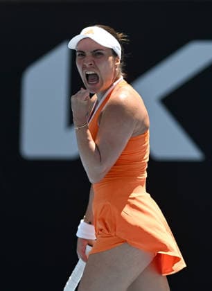TENNIS AUSTRALIAN OPEN, Elena-Gabriela Ruse of Romania celebrates during the Women™s 1st round match against Dayana Yastremska of Ukraine on day 1 of the 2026 Australian Open tennis tournament at Melbourne Park in Melbourne, Wednesday, January 14, 2026. ( NO ARCHIVING MELBOURNE VICTORIA AUSTRALIA  Copyright: xLUKASxCOCHx 20260118157970866165