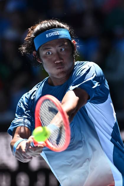 TENNIS AUSTRALIAN OPEN, Zhizhen Zhang of China in action during the Men™s 1st round match against Francisco Cerundolo of Argentina on day 1 of the 2026 Australian Open tennis tournament at Melbourne Park in Melbourne, Sunday, January 18, 2026. ( NO ARCHIVING MELBOURNE VICTORIA AUSTRALIA  Copyright: xJOELxCARRETTx 20260118143971425947