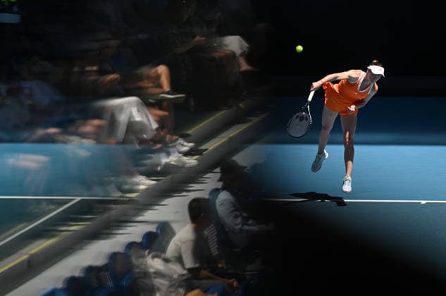 TENNIS AUSTRALIAN OPEN, Elena-Gabriela Ruse of Romania in action during the Women™s 1st round match against Dayana Yastremska of Ukraine on day 1 of the 2026 Australian Open tennis tournament at Melbourne Park in Melbourne, Wednesday, January 14, 2026. ( NO ARCHIVING MELBOURNE VICTORIA AUSTRALIA  Copyright: xLUKASxCOCHx 20260118175602982989