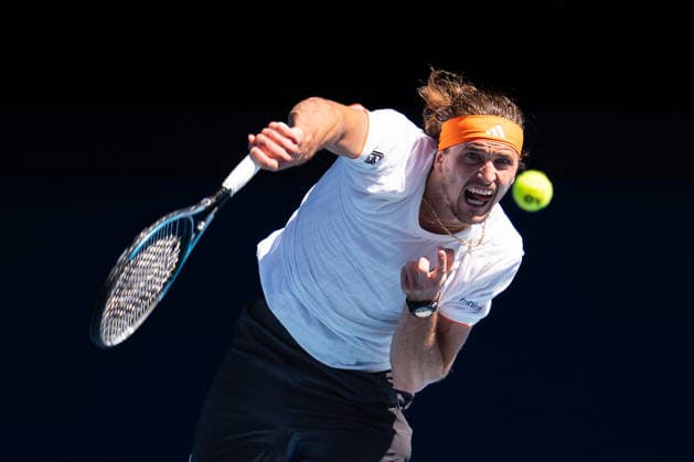 January 18, 2026: 3rd seed ALEXANDER ZVEREV of Germany in action against GABRIEL DIALLO of Canada on Rod Laver Arena in a Men s Singles 1st round match on day 1 of the 2025 Australian Open in Melbourne, Australia. ZVEREV won 67 61 64 62. Cal Media Melbourne Australia - ZUMAc04_ 20260118_faf_c04_001 Copyright: xSydneyxLowx