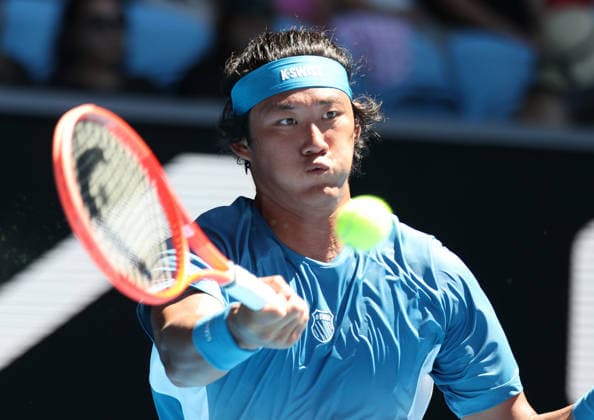 January 18, 2026, Melbourne, Victoria, Australia: ZHIZHEN ZHANG of China during the match against F. Cerundolo of Argentina in the first round of Australian Open, Melbourne, Australia. Zhang lost 3:6, 6:7 (0-7), 3:6. Melbourne Australia - ZUMAc278 20260118_zsp_c278_052 Copyright: xMarcinxCholewinskix