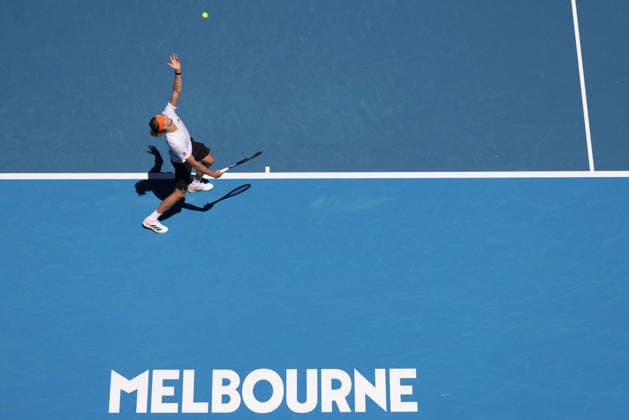 Alexander Zverev, GER, during first round of 2026 Australian Open in Melbourne, 18 01 2026