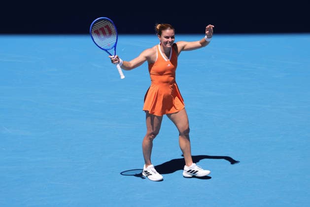 Maria Sakkari, GRE, during first round of 2026 Australian Open in Melbourne, 18 01 2026