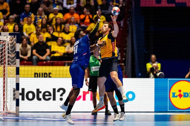 Netherlands v Sweden, EHF Euro 2026, Malmo, Sweden Malmo, Sweden - 2026, January 17 : Albin Lagergren (23) of Sweden seen during the EHF Euro 2026 match between Netherlands v Sweden at Malmo Arena, Malmo on 17 01 2026 Sweden, Malmo, Malmö Arena  Copyright: xGonzalesxPhoto TobiasxJorgensenx