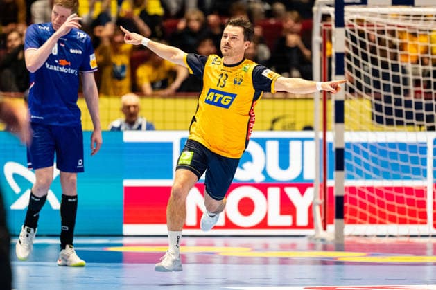 Netherlands v Sweden, EHF Euro 2026, Malmo, Sweden Malmo, Sweden - 2026, January 17 : Sebastian Karlsson (13) of Sweden seen during the EHF Euro 2026 match between Netherlands v Sweden at Malmo Arena, Malmo on 17 01 2026 Sweden, Malmo, Malmö Arena  Copyright: xGonzalesxPhoto TobiasxJorgensenx
