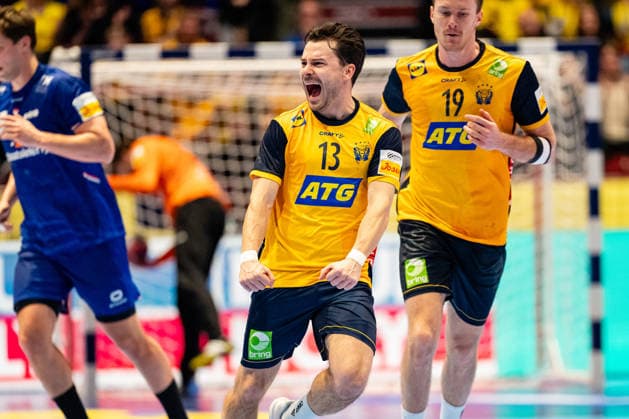 Netherlands v Sweden, EHF Euro 2026, Malmo, Sweden Malmo, Sweden - 2026, January 17 : Sebastian Karlsson (13) of Sweden seen during the EHF Euro 2026 match between Netherlands v Sweden at Malmo Arena, Malmo on 17 01 2026 Sweden, Malmo, Malmö Arena  Copyright: xGonzalesxPhoto TobiasxJorgensenx