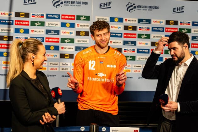 Netherlands v Sweden, EHF Euro 2026, Malmo, Sweden Malmo, Sweden - 2026, January 17 : Matthias Rex Dorgelo (12) of Netherlands seen after the EHF Euro 2026 match between Netherlands v Sweden at Malmo Arena, Malmo on 17 01 2026 Sweden, Malmo, Malmö Arena  Copyright: xGonzalesxPhoto TobiasxJorgensenx