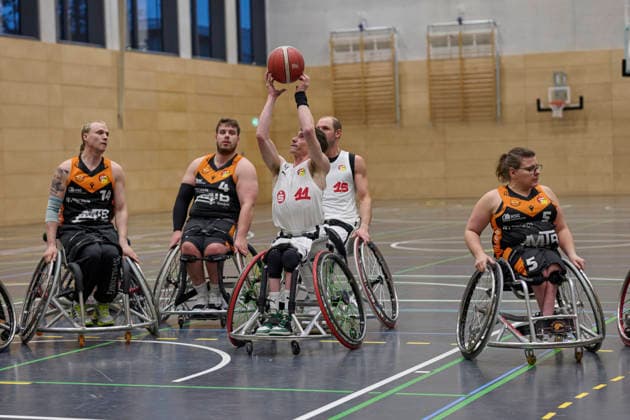 Nuremberg Falcons vs Hannover United 2, Wheelchair Basketball, 2 Wheelchair Basketball Bundesliga, Division A, RBBL2 Div A 25 26, Nuremberg, Sporthalle Berthold Brecht Schule RBBL2, Nuremberg Falcons vs Hannover United 2 Nuremberg Sporthalle Berthold Brecht Schule Bayern Germany Copyright: xAmerican-Football.Network,x30nullvierxPhotographie,xGerhardxLehnerx