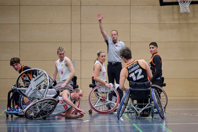 Nuremberg Falcons vs Hannover United 2, Wheelchair Basketball, 2 Wheelchair Basketball Bundesliga, Division A, RBBL2 Div A 25 26, Nuremberg, Sporthalle Berthold Brecht Schule, 15 Andre Hopp Nuremberg Falcons RBBL2, Nuremberg Falcons vs Hannover United 2 Nuremberg Sporthalle Berthold Brecht Schule Bayern Germany Copyright: xAmerican-Football.Network,x30nullvierxPhotographie,xGerhardxLehnerx