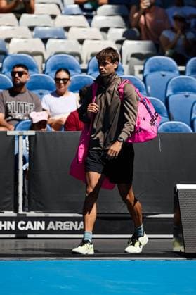 Flavio Cobolli of Italy enters John Cain Arena for his first round match against Arthur Fery of Great Britain Australian Open tennis tournament, Day One, Melbourne Park, Australia - 18 Jan 2026Melbourne Melbourne Park Victoria (VIC) Australia  Copyright: xRachelxBach Shutterstockx 16302999d
