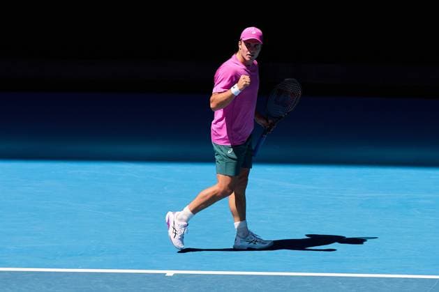 Arthur Fery of Great Britain celebrates during his first round match Australian Open tennis tournament, Day One, Melbourne Park, Australia - 18 Jan 2026Melbourne Melbourne Park Victoria (VIC) Australia  Copyright: xRachelxBach Shutterstockx 16302999g