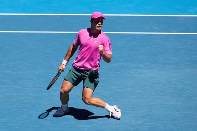 Arthur Fery of Great Britain celebrates during his first round match Australian Open tennis tournament, Day One, Melbourne Park, Australia - 18 Jan 2026Melbourne Melbourne Park Victoria (VIC) Australia  Copyright: xRachelxBach Shutterstockx 16302999m