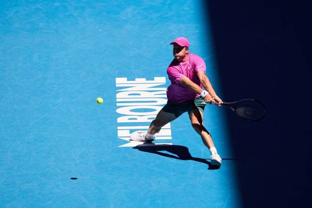 Arthur Fery of Great Britain hits a backhand Australian Open tennis tournament, Day One, Melbourne Park, Australia - 18 Jan 2026Melbourne Melbourne Park Victoria (VIC) Australia  Copyright: xRachelxBach Shutterstockx 16302999n