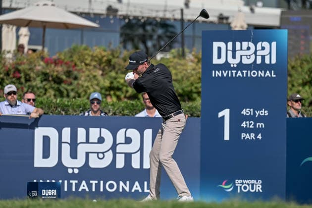 Dubai Invitational 2026 DUBAI, UNITED ARAB EMIRATES - JANUARY 18: Ryggs Johnston of US competes at the Dubai Invitational 2026 at Dubai Creek Resort on January 18, 2026 in Dubai, United Arab Emirates. Waleed Zein Anadolu Dubai United Arab Emirates. Editorial use only. Please get in touch for any other usage.  Copyright: x2026xAnadoluxWaleedxZeinx