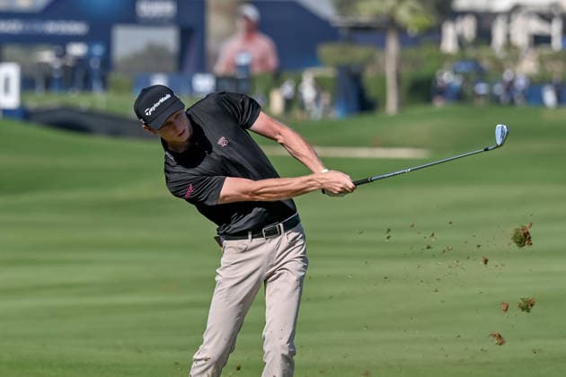 Dubai Invitational 2026 DUBAI, UNITED ARAB EMIRATES - JANUARY 18: Ryggs Johnston of US competes at the Dubai Invitational 2026 at Dubai Creek Resort on January 18, 2026 in Dubai, United Arab Emirates. Waleed Zein Anadolu Dubai United Arab Emirates. Editorial use only. Please get in touch for any other usage.  Copyright: x2026xAnadoluxWaleedxZeinx