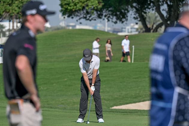 Dubai Invitational Golf Championship DUBAI, UNITED ARAB EMIRATES - JANUARY 18: Tommy Fleetwood competes during the Dubai Invitational at Dubai Creek Resort Golf Course in Dubai, United Arab Emirates on January 18, 2026. Waleed Zein Anadolu Dubai United Arab Emirates. Editorial use only. Please get in touch for any other usage.  Copyright: x2026xAnadoluxWaleedxZeinx