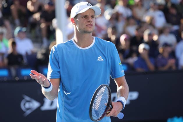 Yannick Hanfmann, GER, during first round of 2026 Australian Open in Melbourne, 18 01 2026