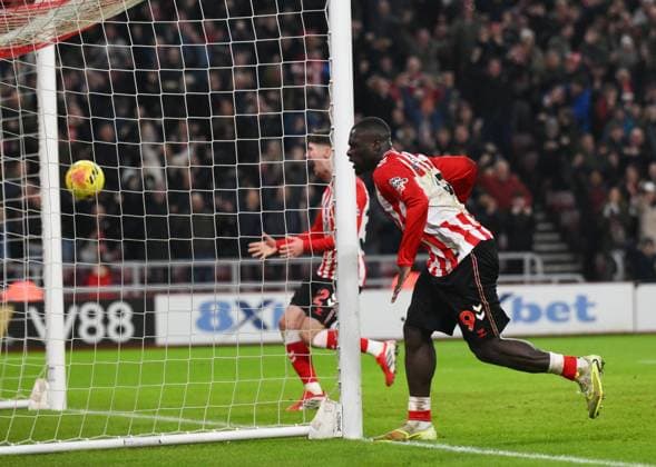 Brian Brobbey of Sunderland celebrates scoring their second goal Sunderland v Crystal Palace, Premier League, Football, Stadium of Light, Sunderland, UK - 17 Jan 2026Sunderland Stadium of Light United Kingdom EDITORIAL USE ONLY No use with unauthorised audio, video, data, fixture lists, club league logos or live services. Online in-match use limited to 120 images, no video emulation. No use in betting, games or single club league player publications. Copyright: xRichardxLee Shutterstockx 16348128cj