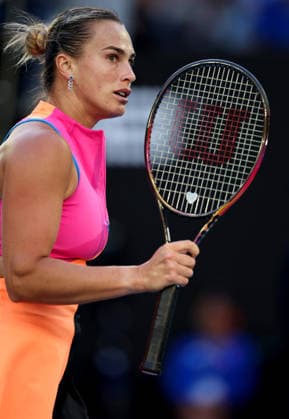 Aryna Sabalenka celebrates Australian Open tennis tournament, Day One, Melbourne Park, Australia - 18 Jan 2026Melbourne Melbourne Park Victoria (VIC) Australia  Copyright: xEllaxLing Shutterstockx 16302995a