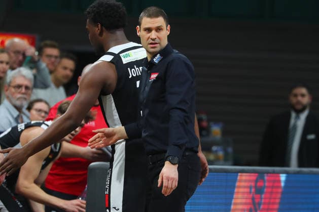 18 Matchday of the Basketball 2 Bundesliga ProA in the Oberfrankenhalle in Bayreuth Season 2025 2026 BBC Bayreuth against Paderborn Baskets Milos Stankovic Paderborn Baskets Coach
