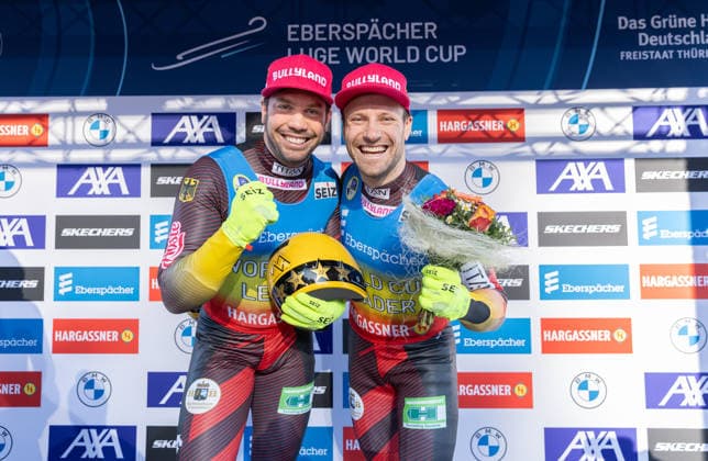 picture: Tobias Wendl, Tobias Arlt (GER) 18.01.2026 luge 6. FIL Eberspächer Luge World Cup and 57. European Championships, LOTTO Thüringen Ice Arena Oberhof, Germany (GER) Men™s Doubles photographer: FIL Michael Kristen *** picture Tobias Wendl, Tobias Arlt GER 18 01 2026 luge 6 FIL Eberspächer Luge World Cup and 57 European Championships, LOTTO Thüringen Ice Arena Oberhof, Germany GER Men™s Doubles photographer FIL Michael Kristen