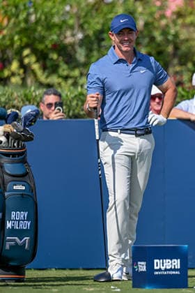 Dubai Invitational 2026 DUBAI, UNITED ARAB EMIRATES - JANUARY 18: Northern Irish professional golfer Rory McIlroy competes at the Dubai Invitational 2026 at Dubai Creek Resort on January 18, 2026 in Dubai, United Arab Emirates. Waleed Zein Anadolu Dubai United Arab Emirates. Editorial use only. Please get in touch for any other usage.  Copyright: x2026xAnadoluxWaleedxZeinx