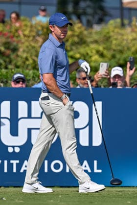 Dubai Invitational 2026 DUBAI, UNITED ARAB EMIRATES - JANUARY 18: Northern Irish professional golfer Rory McIlroy competes at the Dubai Invitational 2026 at Dubai Creek Resort on January 18, 2026 in Dubai, United Arab Emirates. Waleed Zein Anadolu Dubai United Arab Emirates. Editorial use only. Please get in touch for any other usage.  Copyright: x2026xAnadoluxWaleedxZeinx