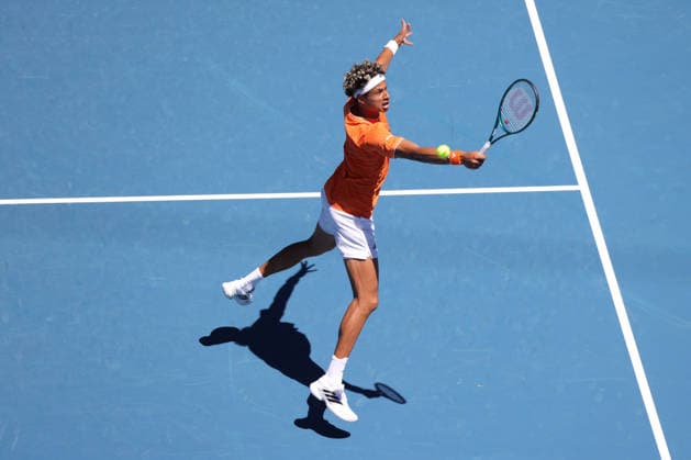 Gabriel Diallo, CAN, during first round of 2026 Australian Open in Melbourne, 18 01 2026