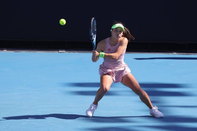 Zeynep Sonmez, TUR, during first round of 2026 Australian Open in Melbourne, 18 01 2026
