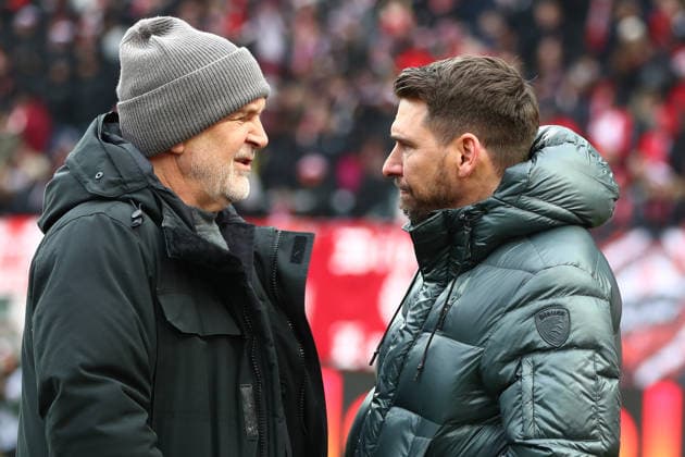 2 Bundesliga 1 FC Kaiserslautern Hannover 96 on 18 01 2026 at Fritz Walter Stadium in Kaiserslautern Managing Director Sport Jörg Schmadtke Hannover 96 Patrick Helmes SM