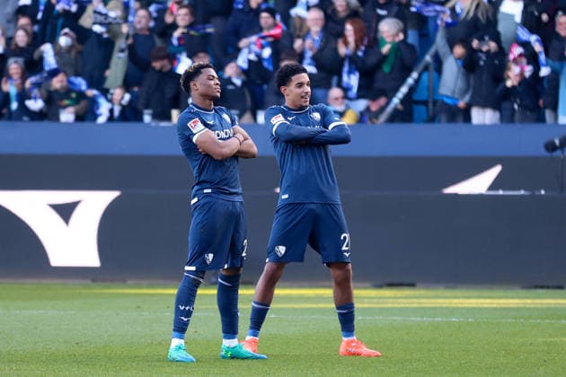 Goal celebration to 1 1 by Francis Onyeka VfL Bochum with Farid Alfa Ruprecht VfL Bochum GER, VfL Bochum vs SV Darmstadt 98, Soccer, 2 Liga, Matchday 18, Season 2025 2026, 18 01 2026 DFL REGULATES PROHIBIT ANY USE OF PHOTOGRAPHS AS IMAGE SEQUENCES AND OR QUASI VIDEO GER, VfL Bochum vs SV Darmstadt 98, Football, 2 Liga, Matchday 18, Season 2025 2026, 18 01 2026 Bochum Copyright: xEibner-Pressefoto FrankxZeisingx EP_FZG