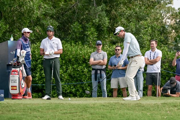 Dubai Invitational 2026 DUBAI, UNITED ARAB EMIRATES - JANUARY 18: South African professional golfer Dylan Frittelli competes against Nacho Elvira at the Dubai Invitational 2026 at Dubai Creek Resort on January 18, 2026 in Dubai, United Arab Emirates. Waleed Zein Anadolu Dubai United Arab Emirates. Editorial use only. Please get in touch for any other usage.  Copyright: x2026xAnadoluxWaleedxZeinx