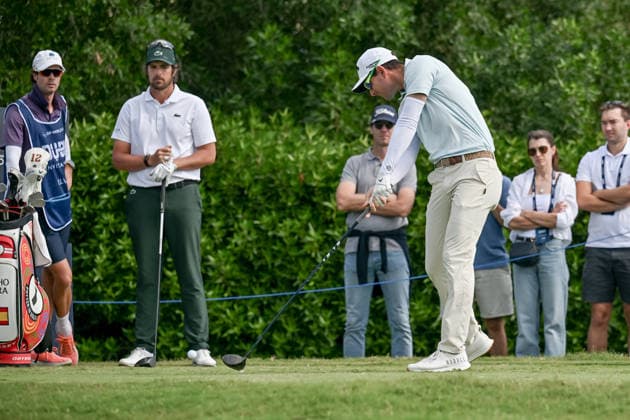 Dubai Invitational 2026 DUBAI, UNITED ARAB EMIRATES - JANUARY 18: South African professional golfer Dylan Frittelli competes against Nacho Elvira at the Dubai Invitational 2026 at Dubai Creek Resort on January 18, 2026 in Dubai, United Arab Emirates. Waleed Zein Anadolu Dubai United Arab Emirates. Editorial use only. Please get in touch for any other usage.  Copyright: x2026xAnadoluxWaleedxZeinx