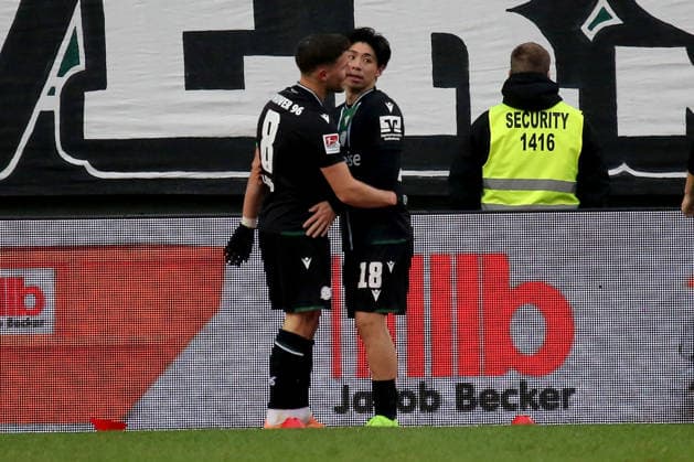 2 Bundesliga 1 FC Kaiserslautern Hannover 96 on 18 01 2026 at Fritz Walter Stadion in Kaiserslautern Goal celebration after the goal celebrating the goal celebrate 0 1 by Enzo Leopold Hannover 96 SM