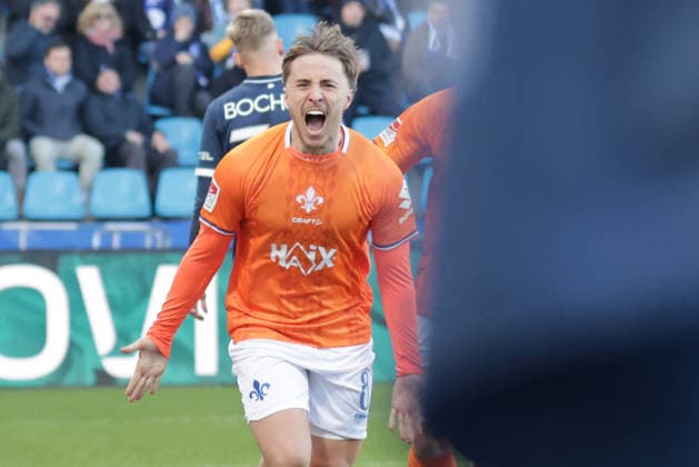 18 01 2026, xgrfx, Soccer 2 Bundesliga, VfL Bochum SV Darmstadt 98 v l Tor, Luca Marseiler SV Darmstadt DFL DFB REGULATIONS PROHIBIT ANY USE OF PHOTOGRAPHS as IMAGE SEQUENCES and or QUASI VIDEO Bochum