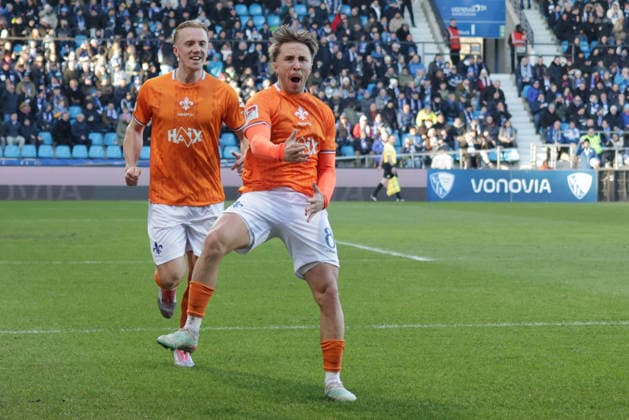 18 01 2026, xgrfx, Soccer 2 Bundesliga, VfL Bochum SV Darmstadt 98 v l Tor, Luca Marseiler SV Darmstadt DFL DFB REGULATIONS PROHIBIT ANY USE OF PHOTOGRAPHS as IMAGE SEQUENCES and or QUASI VIDEO Bochum