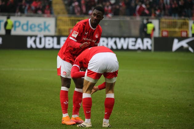 2 Bundesliga 1 FC Kaiserslautern Hannover 96 on 18 01 2026 at Fritz Walter Stadion in Kaiserslautern Ivan Prtajin 1 FC Kaiserslautern injured, injury, pain, pain after the goal for 1 1 SM