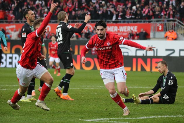 2 Bundesliga 1 FC Kaiserslautern Hannover 96 on 18 01 2026 at Fritz Walter Stadion in Kaiserslautern Goal celebration after the goal for celebrating the goal celebrate 2 1 by Semih Sahin 1 FC Kaiserslautern SM