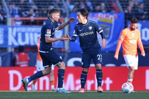 Soccer 2 Bundesliga 18 Matchday VfL Bochum SV Darmstadt 98 on 18 01 2026 at Vonovia Ruhrstadion in Bochum Goal celebration for 3 3 by Callum Marshall Bochum DFL regulations prohibit any use of photographs as image sequences and or quasi video xRx