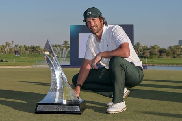 Nacho Elvira wins 2026 Dubai Invitational Golf Title in Dubai DUBAI, UNITED ARAB EMIRATES - JANUARY 18: Spanish golfer Nacho Elvira wins the final match of the 2026 Dubai Invitational Golf European Tour tournament in Dubai, United Arab Emirates, on January 18, 2026. Waleed Zein Anadolu Dubai United Arab Emirates. Editorial use only. Please get in touch for any other usage.  Copyright: x2026xAnadoluxWaleedxZeinx