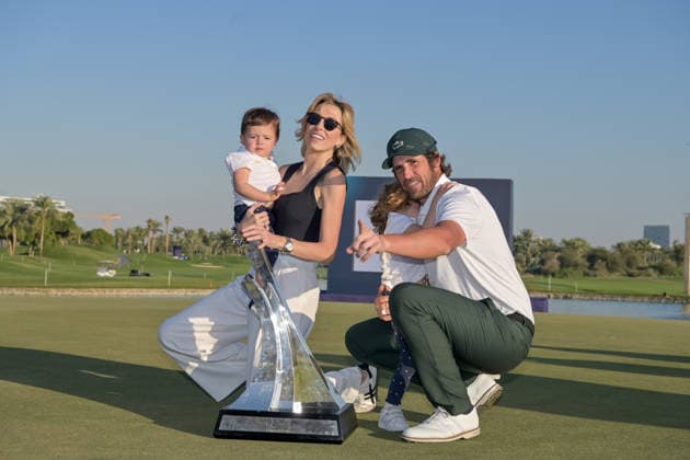 Nacho Elvira wins 2026 Dubai Invitational Golf Title in Dubai DUBAI, UNITED ARAB EMIRATES - JANUARY 18: Spanish golfer Nacho Elvira (R) wins the final match of the 2026 Dubai Invitational Golf European Tour tournament in Dubai, United Arab Emirates, on January 18, 2026. Waleed Zein Anadolu Dubai United Arab Emirates. Editorial use only. Please get in touch for any other usage.  Copyright: x2026xAnadoluxWaleedxZeinx