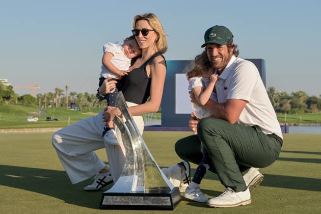 Nacho Elvira wins 2026 Dubai Invitational Golf Title in Dubai DUBAI, UNITED ARAB EMIRATES - JANUARY 18: Spanish golfer Nacho Elvira (R) wins the final match of the 2026 Dubai Invitational Golf European Tour tournament in Dubai, United Arab Emirates, on January 18, 2026. Waleed Zein Anadolu Dubai United Arab Emirates. Editorial use only. Please get in touch for any other usage.  Copyright: x2026xAnadoluxWaleedxZeinx