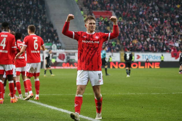 2 Bundesliga 1 FC Kaiserslautern Hannover 96 on 18 01 2026 at Fritz Walter Stadion in Kaiserslautern Goal celebration after the goal for celebrating the goal celebrate 3 1 by Naatan Mikael Skyttä 1 FC Kaiserslautern SM