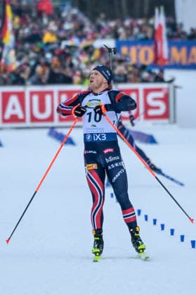 Biathlon - Jubel beim Zieleinlauf von Sieger DALE-SKJEVDAL Johannes (NOR) bei der Verfolgung der Herren über 12,5 km beim BMW IBU Weltcup Biathlon Ruhpolding am 18.01.2026, Deutschland, Oberbayern Ruhpolding Chiemgau Arena Oberbayern Deutschland *** Biathlon cheers at the finish line of winner DALE SKJEVDAL Johannes NOR in the mens pursuit over 12.5 km at the BMW IBU World Cup Biathlon Ruhpolding on 18 01 2026, Germany, Upper Bavaria Ruhpolding Chiemgau Arena Upper Bavaria Germany