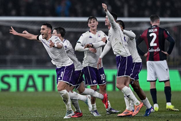 Mp Bologna 18 01 2026 - campionato di calcio Serie A Bologna-Fiorentina foto Matteo Papini Image nella foto: esultanza gol Roberto Piccoli 