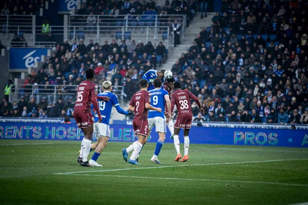 FOOTBALL: Ligue 1 Racing Strasbourg (RCS) vs Metz FC. 18 01 2026 Stade de la Meinau - Strasbourg Martial Godo 20 (RCS) but  Copyright: xElyxandroxCEGARRAx