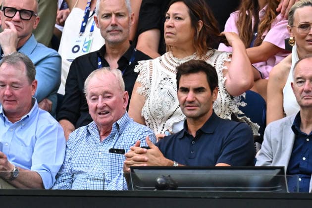2026 Australian Open - Melbourne Roger Federer (SUI) with Rod Laver (AUS) at the 2026 Australian Open at Melbourne Park in Melbourne, AUSTRALIA, on January 18, 2026. Photo by Corinne Dubreuil ABACAPRESS.COM Melbourne Australia  Copyright: xDubreuilxCorinne ABACAx
