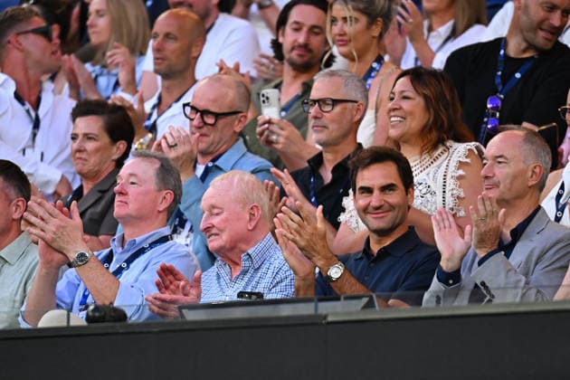 2026 Australian Open - Melbourne Roger Federer (SUI) with Rod Laver (AUS) at the 2026 Australian Open at Melbourne Park in Melbourne, AUSTRALIA, on January 18, 2026. Photo by Corinne Dubreuil ABACAPRESS.COM Melbourne Australia  Copyright: xDubreuilxCorinne ABACAx