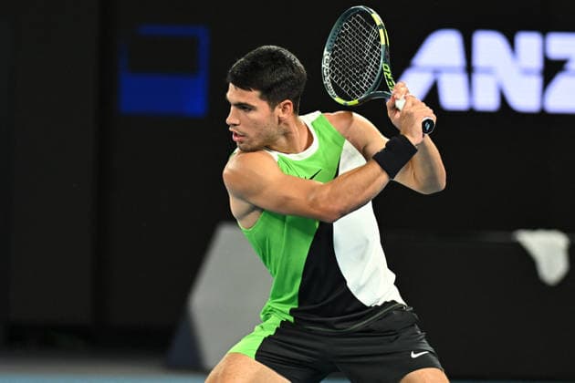 2026 Australian Open - Melbourne Carlos Alcaraz (ESP) during his first round match at the 2026 Australian Open at Melbourne Park in Melbourne, AUSTRALIA, on January 18, 2026. Photo by Corinne Dubreuil ABACAPRESS.COM Melbourne Australia  Copyright: xDubreuilxCorinne ABACAx