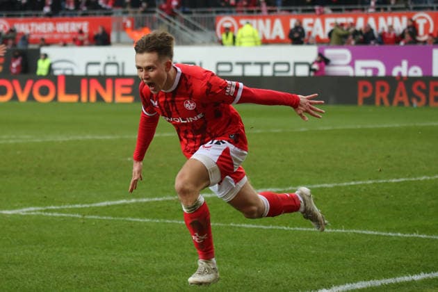 2 Bundesliga 1 FC Kaiserslautern Hannover 96 on 18 01 2026 at Fritz Walter Stadion in Kaiserslautern Goal celebration after the goal for celebrating the goal celebrate 3 1 by Naatan Mikael Skyttä 1 FC Kaiserslautern SM